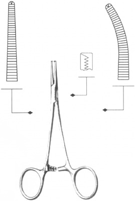 Зажим кровоостанавливающий зубчатый изогнутый № 1 (158 мм, З-69 )